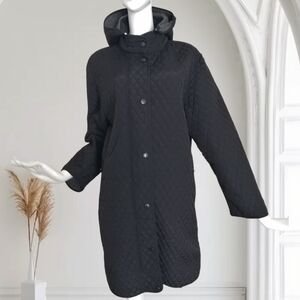 An Collection Quilted Black Hooded Puffer Jacket
